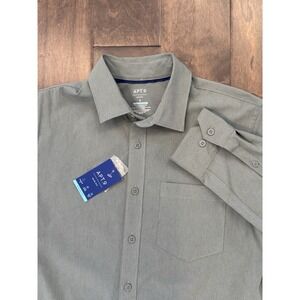 Apt 9 Slim Fit Shirt Performance Mens S Green Long Sleeve Stretch Quick Dry‎ NWT